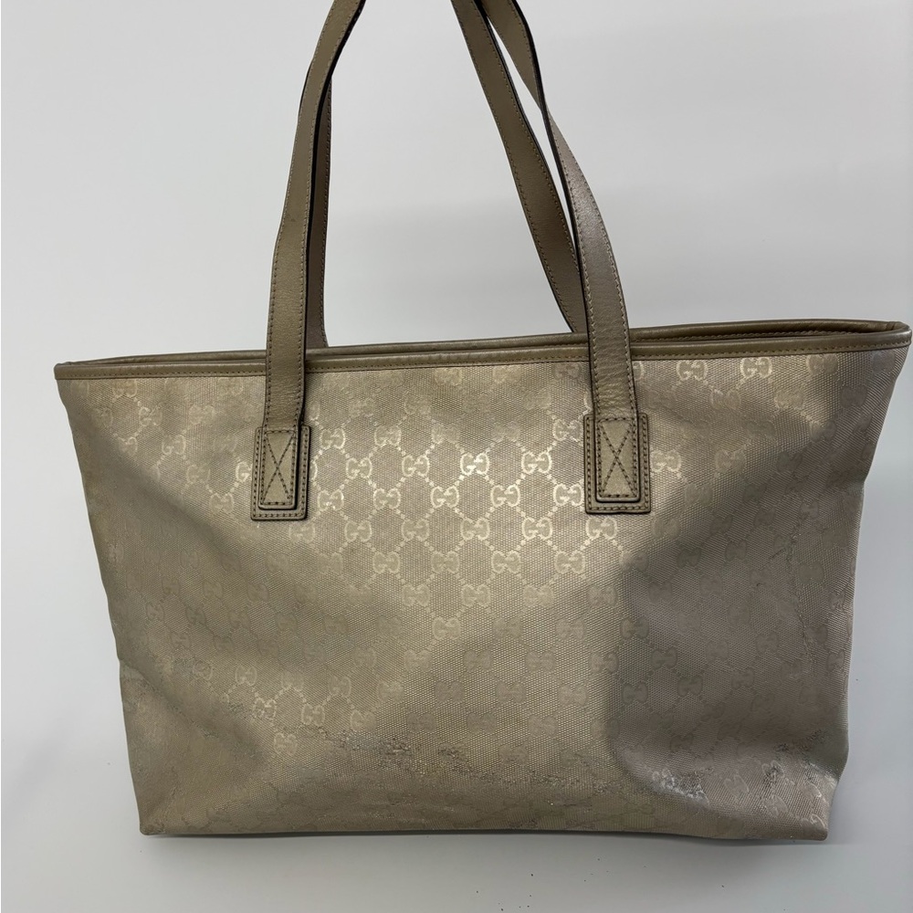 GUCCI GG CANVAS TOTE BAG CHAMPAGNE GOLD - Picture 2 of 6